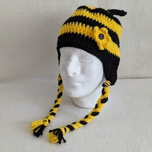 Hat Handmade Bumblebee One Size Fits Most Adults EUC